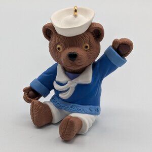 Hallmark Keepsake Grandson 1998, Bear in Sailor Suit Vintage Christmas Ornament